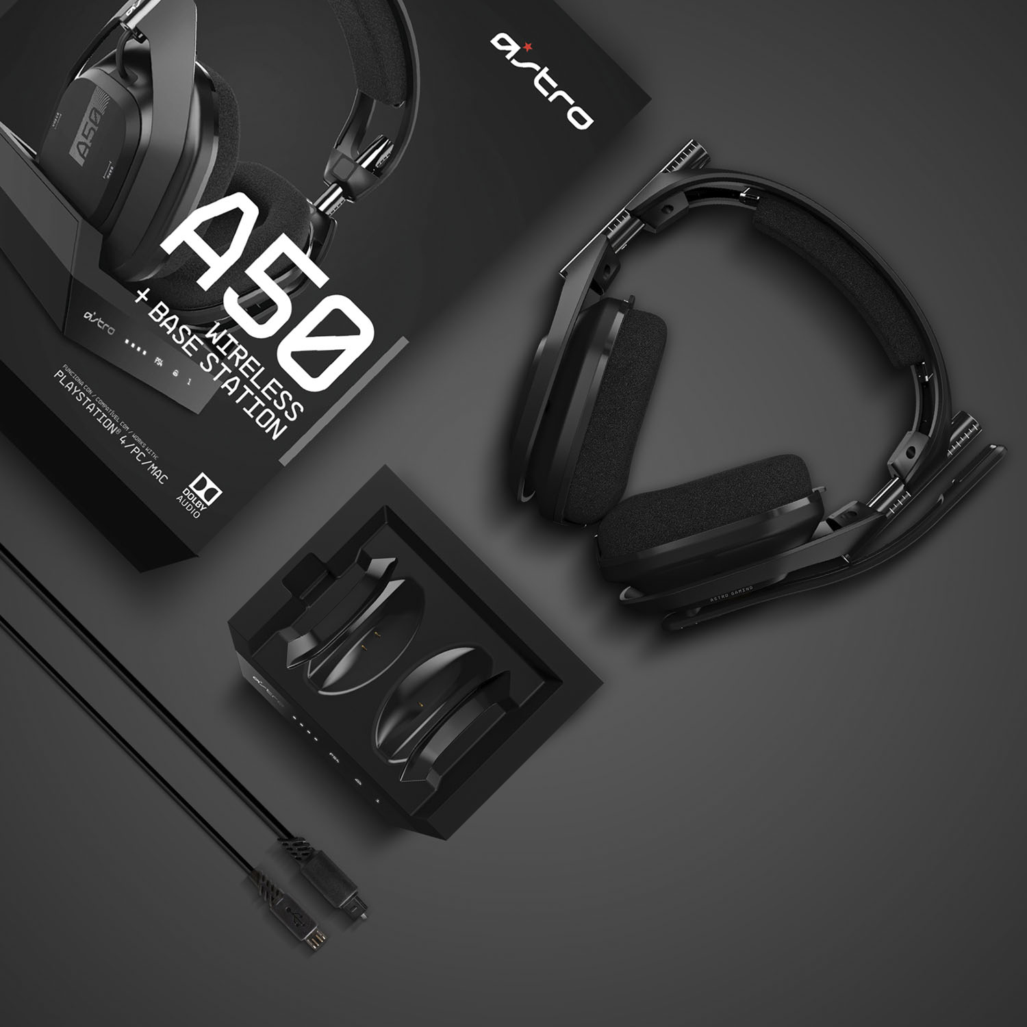 Astro Gaming A50 Wireless Dolby Atmos Over-the-Ear Headphones for  PlayStation 5 and PlayStation 4 with Base Station Black 939-001673 - Best  Buy