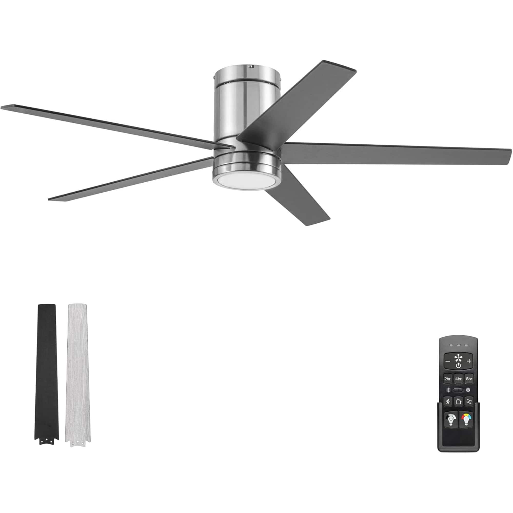 Honeywell - Graceshire 52” Ceiling Fan with LED Light and Remote - Brushed Nickel