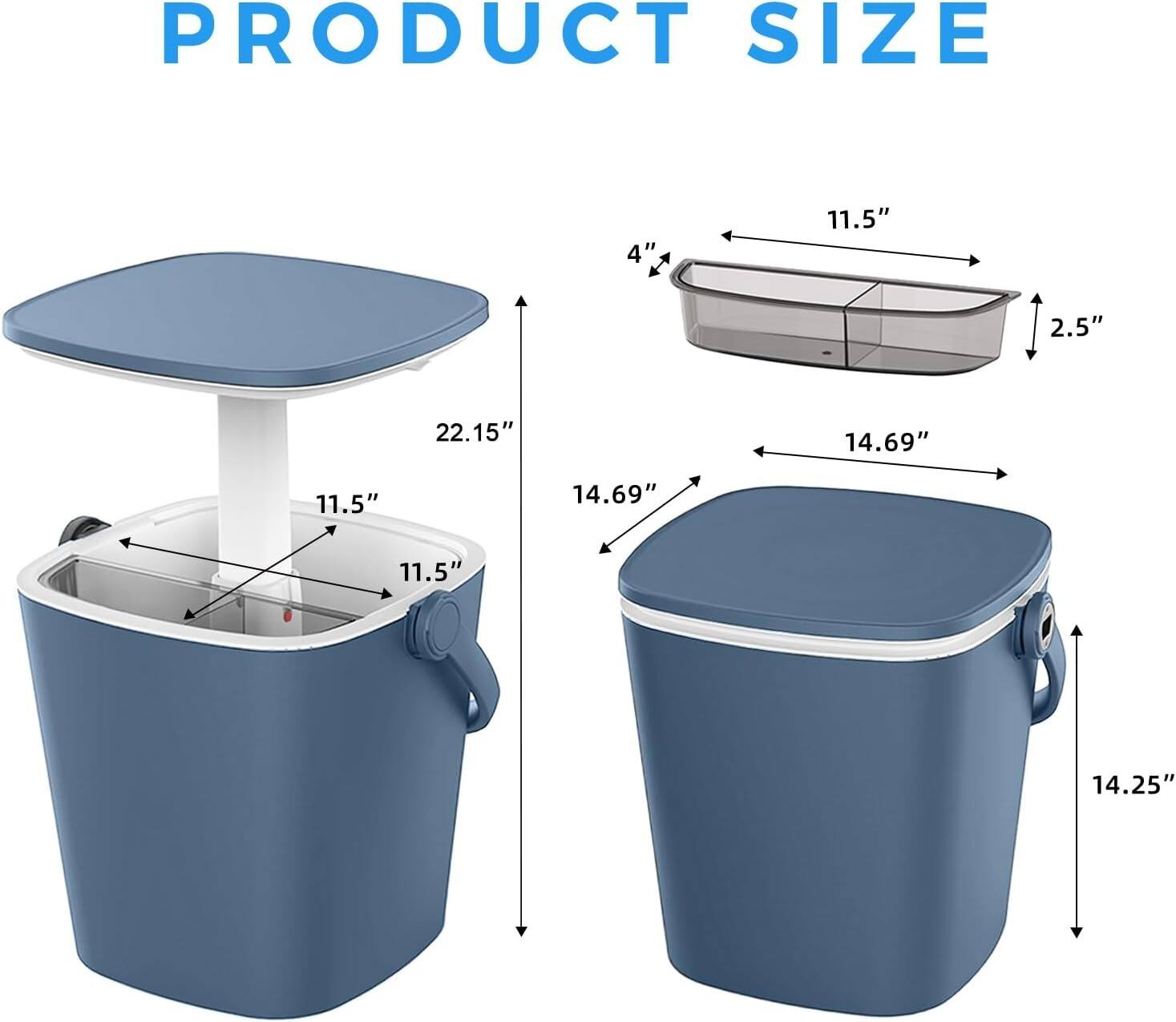 PRODUCT SIZE "1 4" 11.5" 2.5" 22.15" 14.69" 11.5" 14.69" 11.5" 14.25"