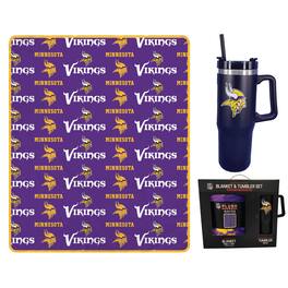 Pegasus - Minnesota Vikings 60" x 70" Logo Blanket and 30oz Stainless Steel Tumbler Combo - Multicolor