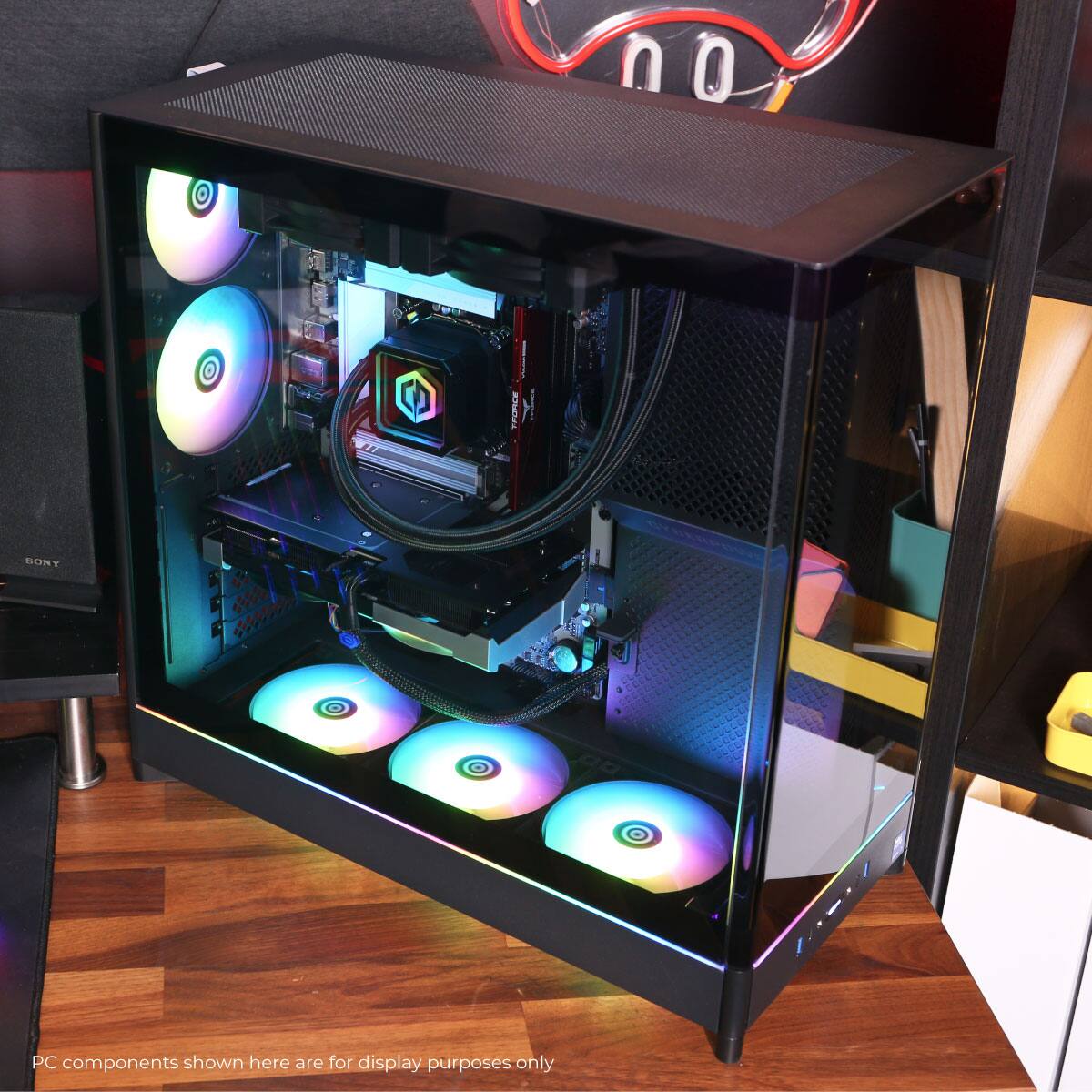PC components shown here are for display purposes only.