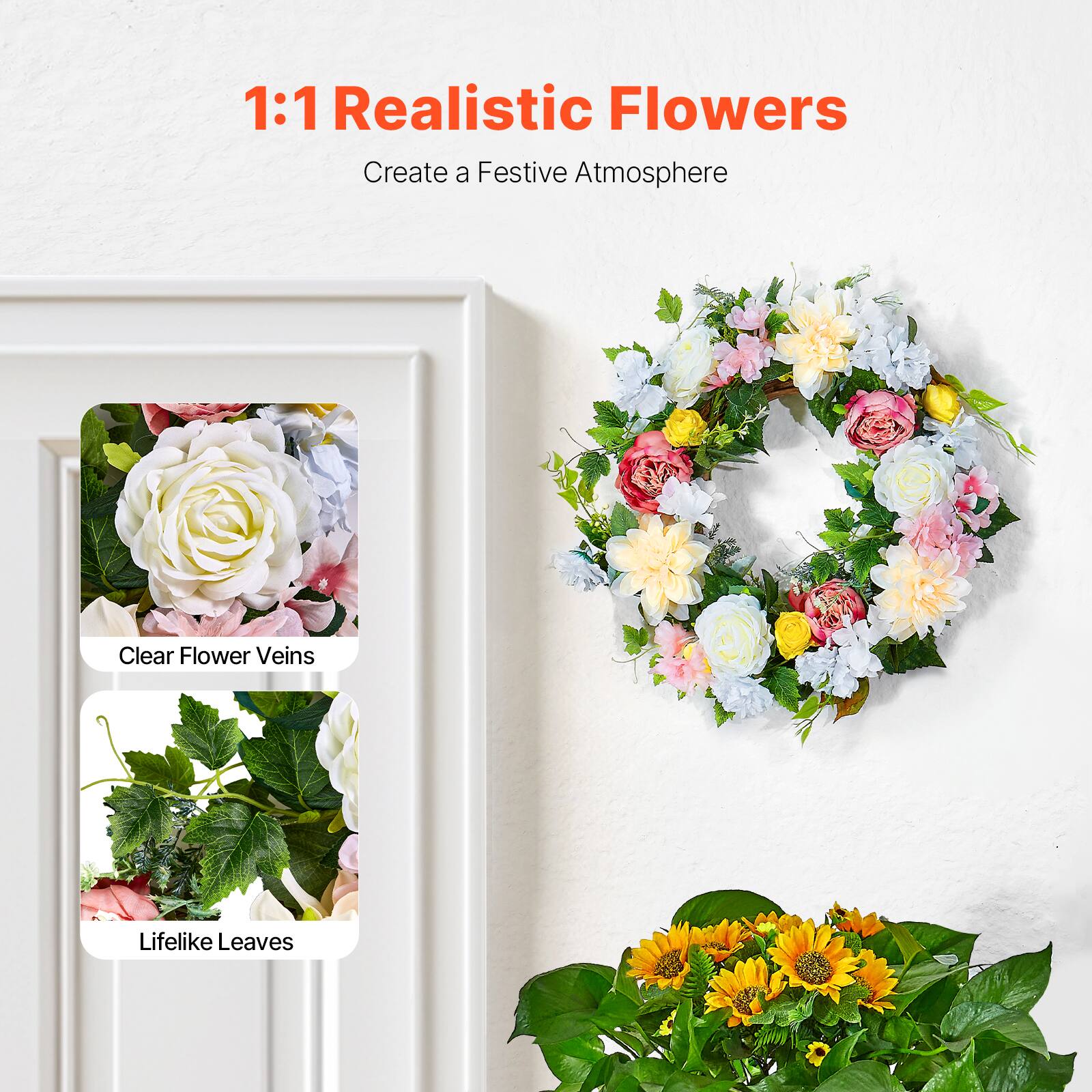 1:1 Realistic Flowers  
Create a Festive Atmosphere  

Clear Flower Veins  
Lifelike Leaves