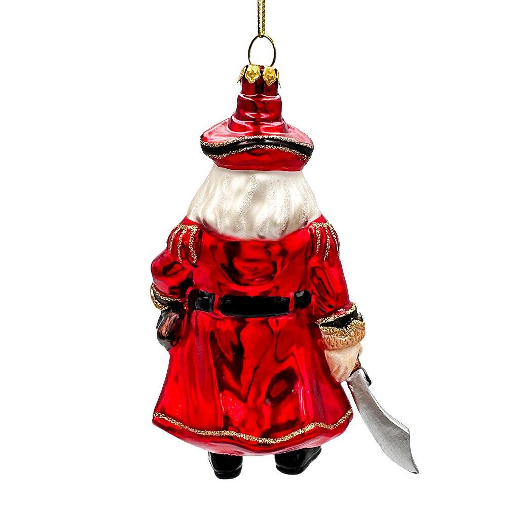 Alt View 1. OrnamentallyYou - Santa Pirate Glass Christmas Ornament Sea Sailer Bandit Unique Tree Decor - Multi-colored.
