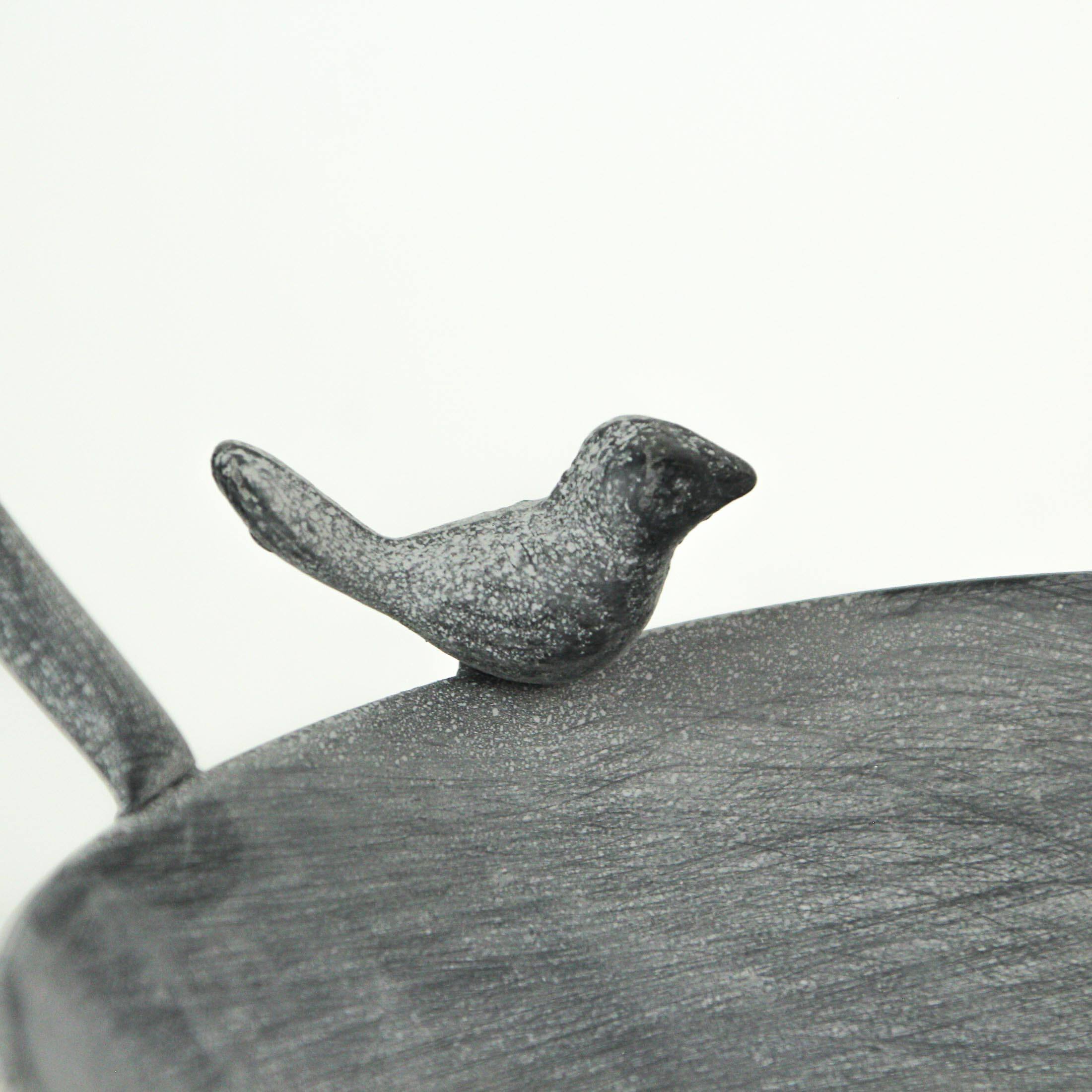 Alt View 2. Special T Imports - Metal Rustic Round Hanging Bird Feeder Tray Platform Outdoors Home Garden Decor - Grey.