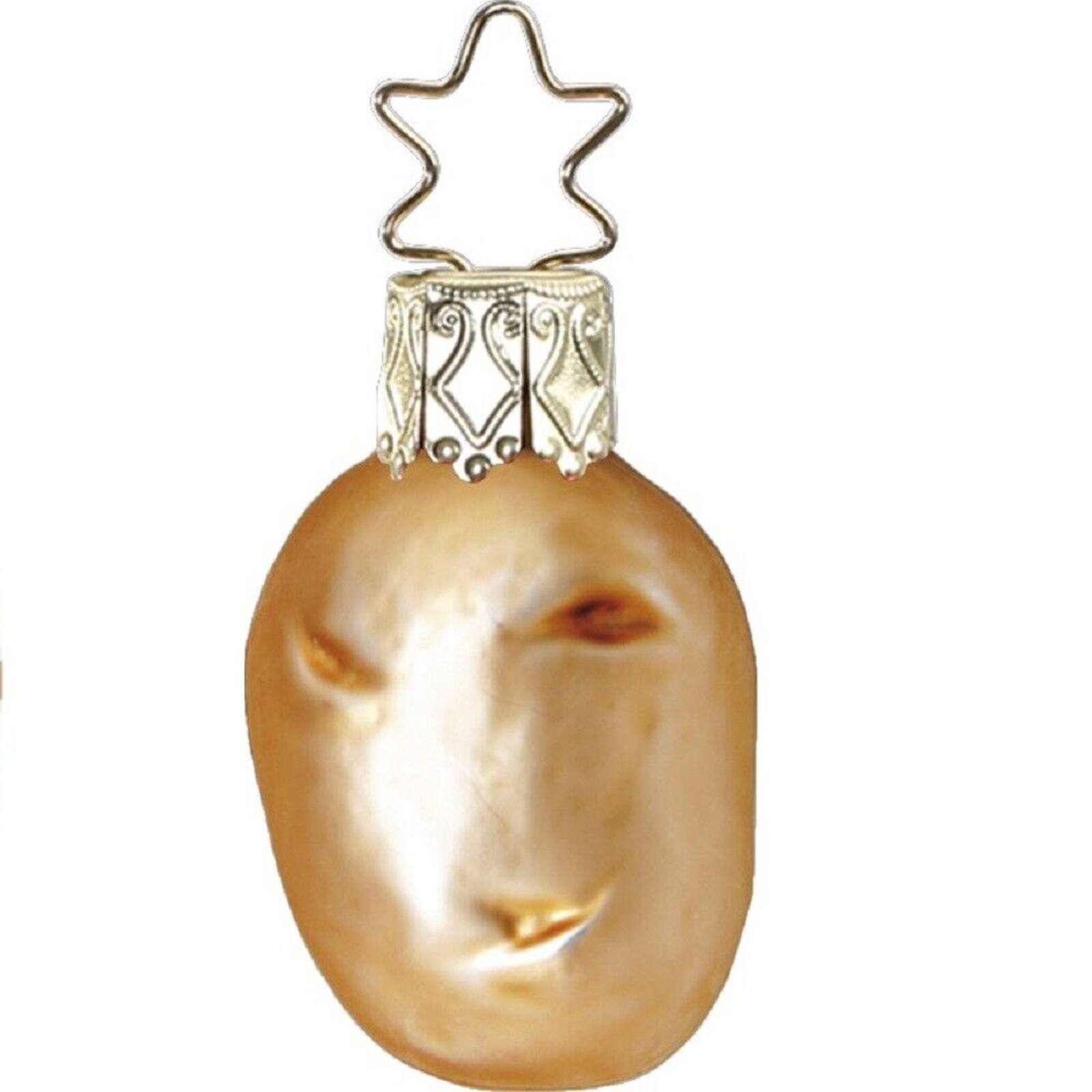 Front. Inge Glas - Inge Glas Mini Potato German Glass Christmas Tree Ornament FREE BOX - Brown.