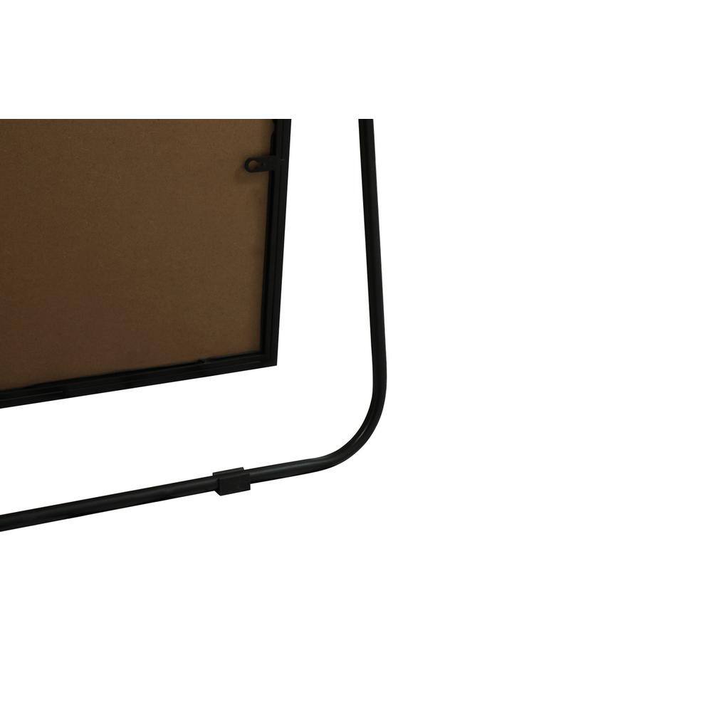 Left. Elegant Decor - Metal Frame Rectangle Full Length Mirror 30x60 Inch in Black - Black.