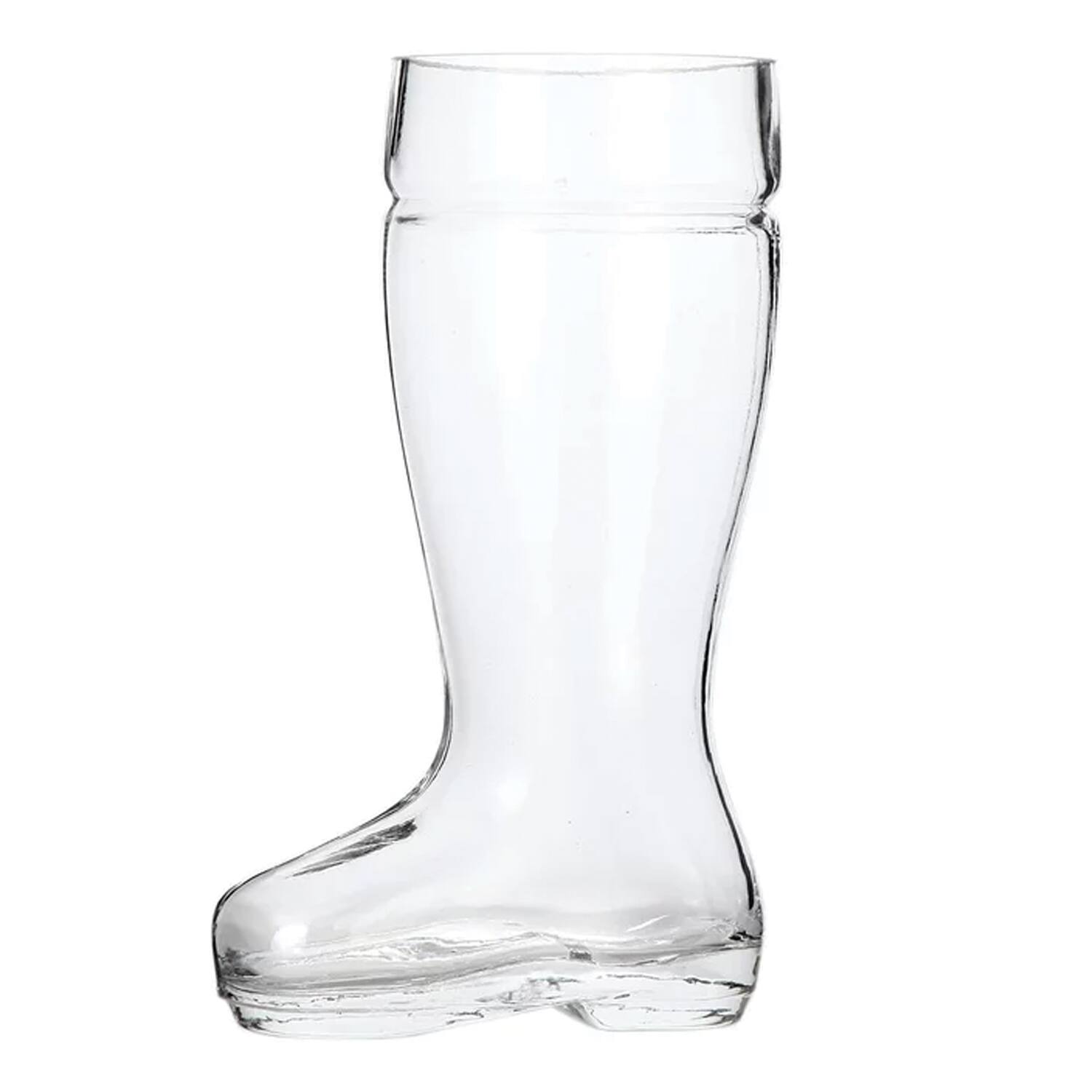 Angle. Jay Import - Boots Set of 2 Beer Boots  - 1 Liter 33.8oz - Clear.