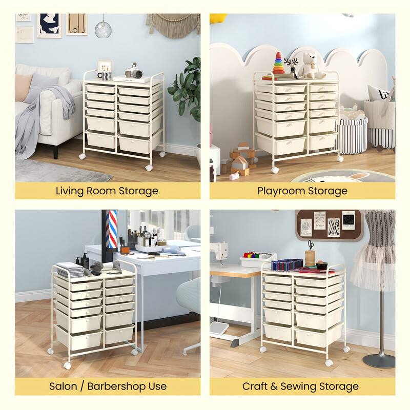Living Room Storage  
Playroom Storage  
Salon / Barbershop Use  
Craft & Sewing Storage