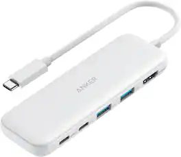 Anker - USB C Hub, 5-in-1 USBC to HDMI Splitter with 4K Display - White