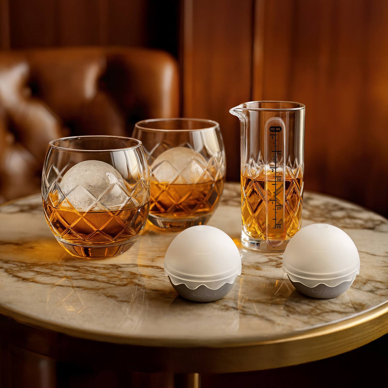 Alt View 2. Final Touch - Hand-Cut On The Rock Glass 5 Piece Set - Clear.