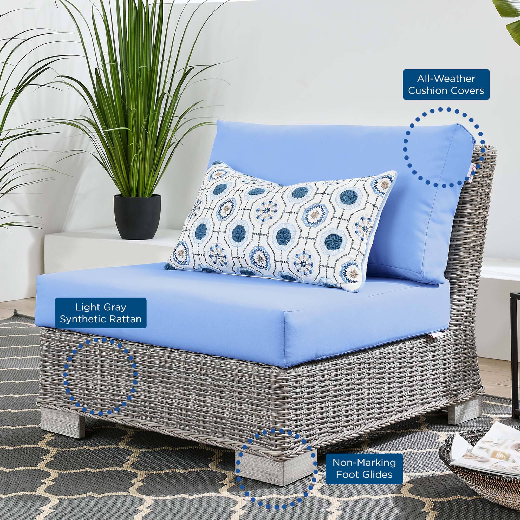 All-Weather Cushion Covers  
Light Gray Synthetic Rattan  
Non-Marking Foot Glides