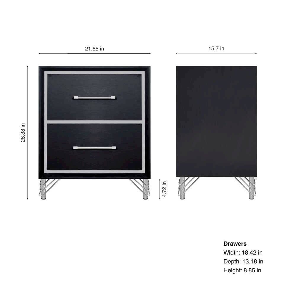 New Classic Furniture - Ava Rubberwood 2 Drawers Nightstand Black - Ebony price history on PriceWatchPro