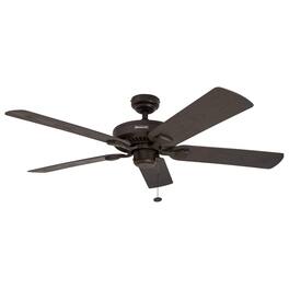 Honeywell - Belmar 52-Inch Outdoor Ceiling Fan, Pull Chain, Tri-Mount - Bronze