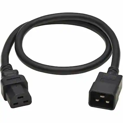 Front. Tripp Lite - Eaton Tripp Lite Series Power Cord, C20 to C21 - Heavy-Duty, 20A, 250V, 12 AWG, 4 ft. (1.2 m), Black - For Network - Black.