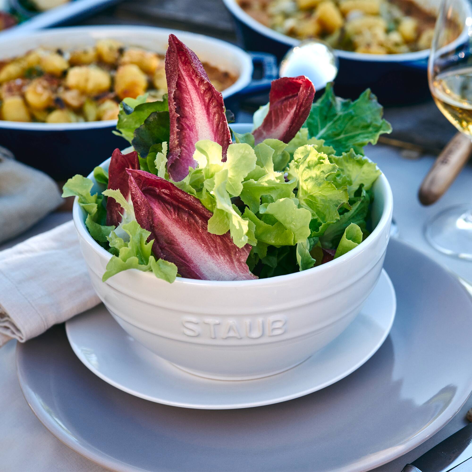 Alt View 4. Staub - Staub Ceramic 2-pc Large Universal Bowl Set - White - White.