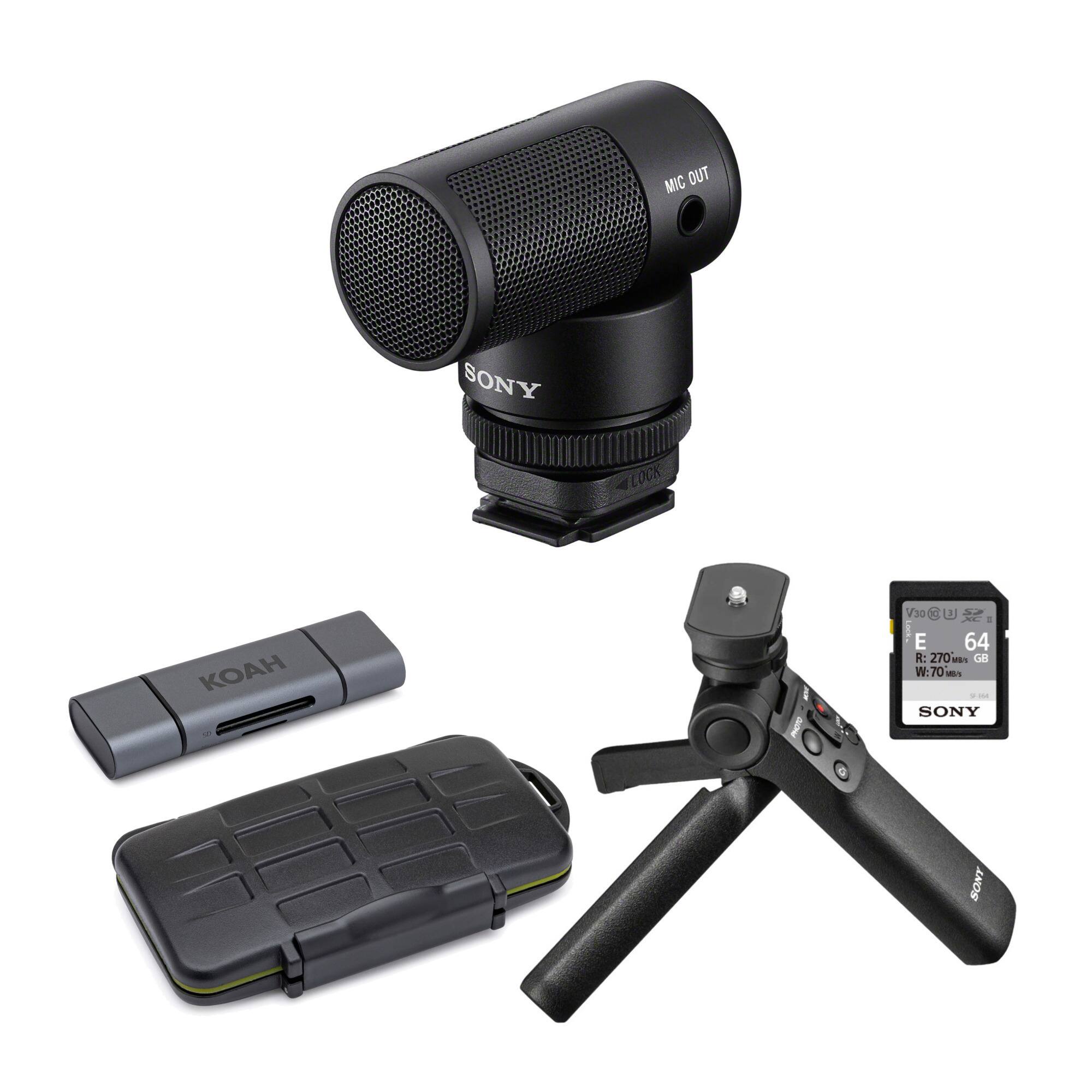 ECM-G1 Vlogger Shotgun Microphone with Sony Vlogger Accessory Kit Bundle - ECMG1-ACCVC1
