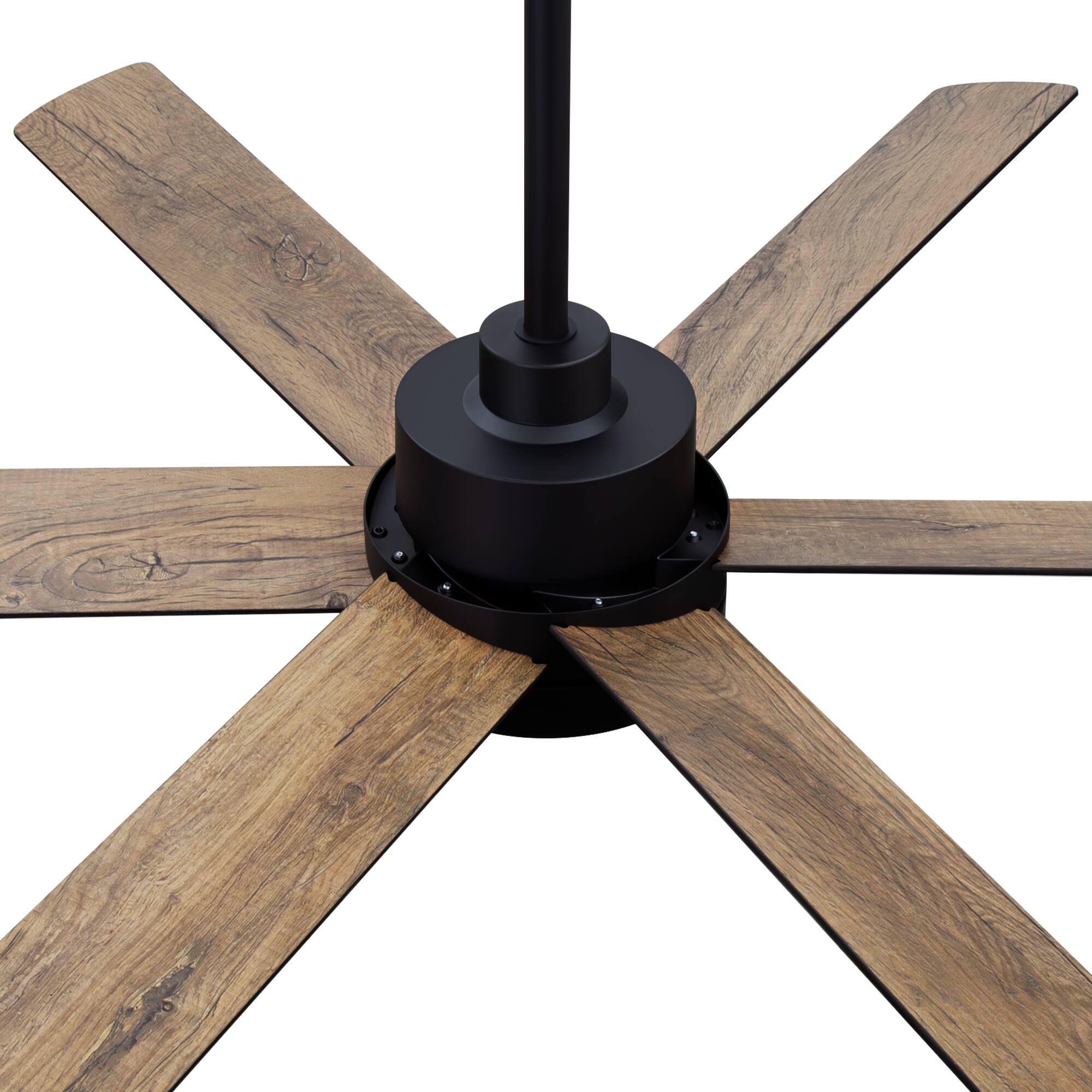 Alt View 9. Breezary - 60 Inch Modern LED Ceiling Fan with Light and Remote, 6 Reversible Plywood Blades,6&12 Inch Downrods Included - matte black and walnut.