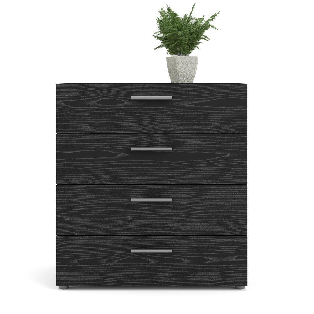 Left. Tvilum - Austin 4 Drawer Chest Woodgrain - Black.
