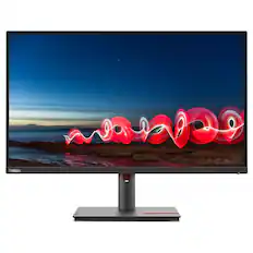 Front. Lenovo - Lenovo ThinkVision T27h-30 27" Monitor 2560 x 1400 60Hz IPS 6ms 350 Nits - Raven Black.