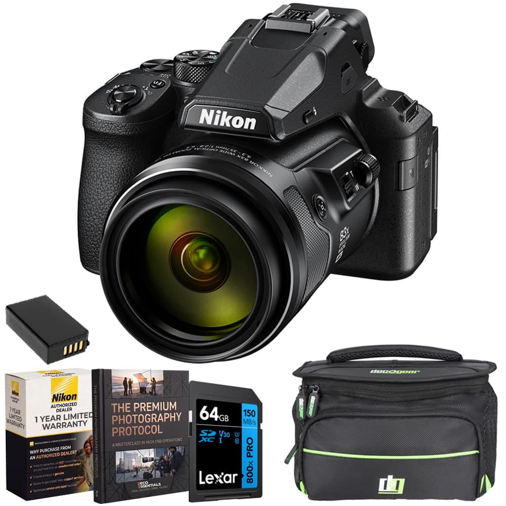Bundle - Nikon - COOLPIX P950 16MP 83x Super Telephoto Zoom Digital Camera +Deco Essentials eBook Package