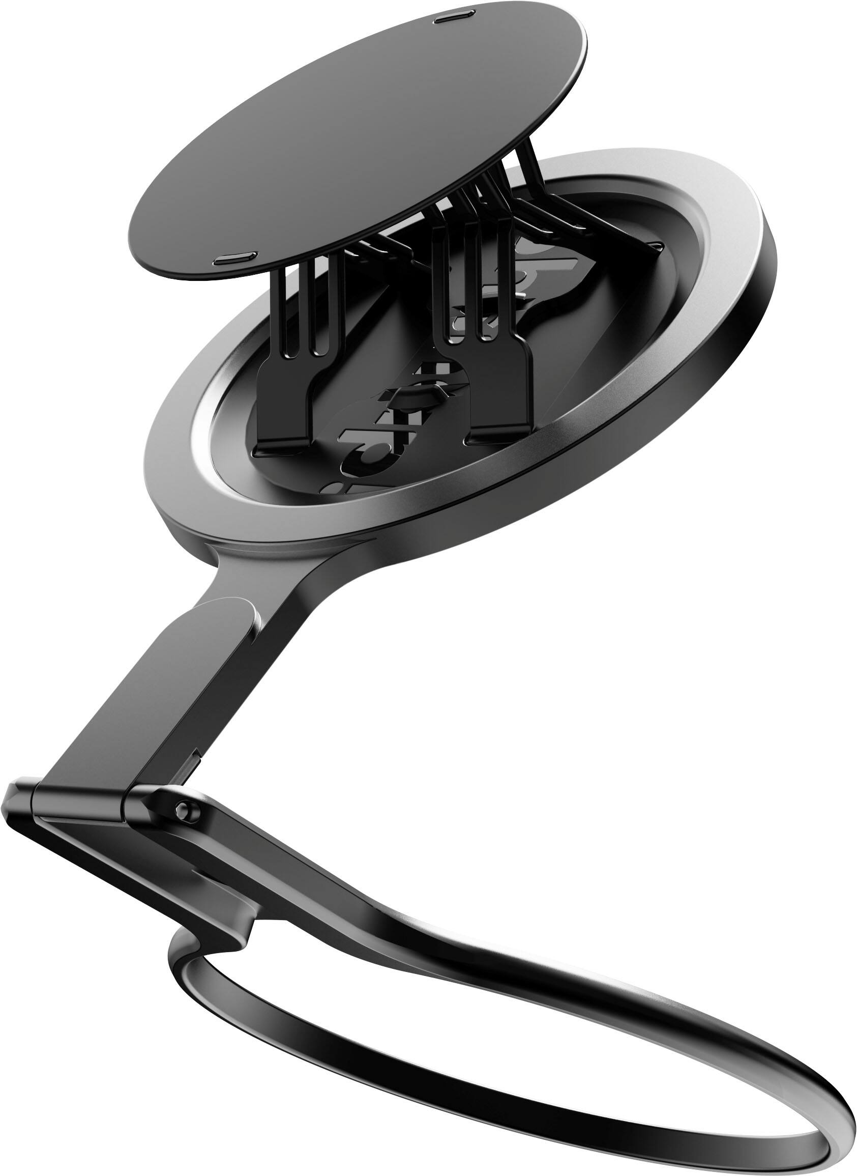 Left. OhSnap - Snap Grip Stand Magnetic Phone Grip - Portrait stand, Ultra Thin, Fits Any Phone - Boring Black.