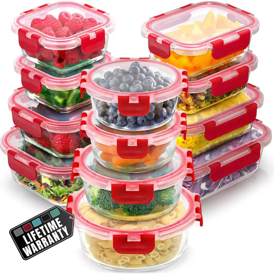 Premium Containers Zulay Kitchen 12 Pack Premium Borosilicate Glass Food Storage ...
