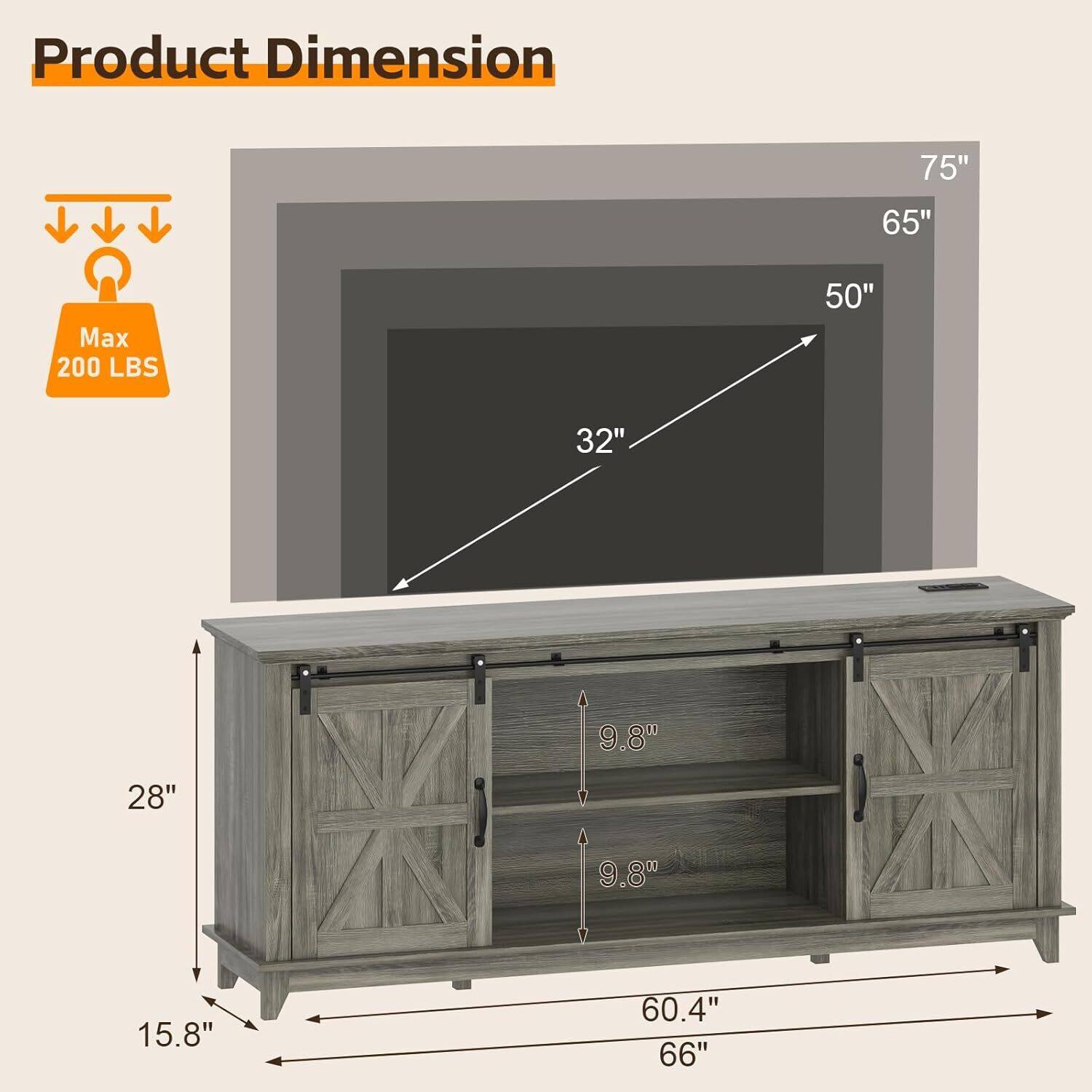 Product Dimension  
Max 200 LBS  
75"  
65"  
50"  
32"  
28"  
15.8"  
60.4"  
66"  
9.8"