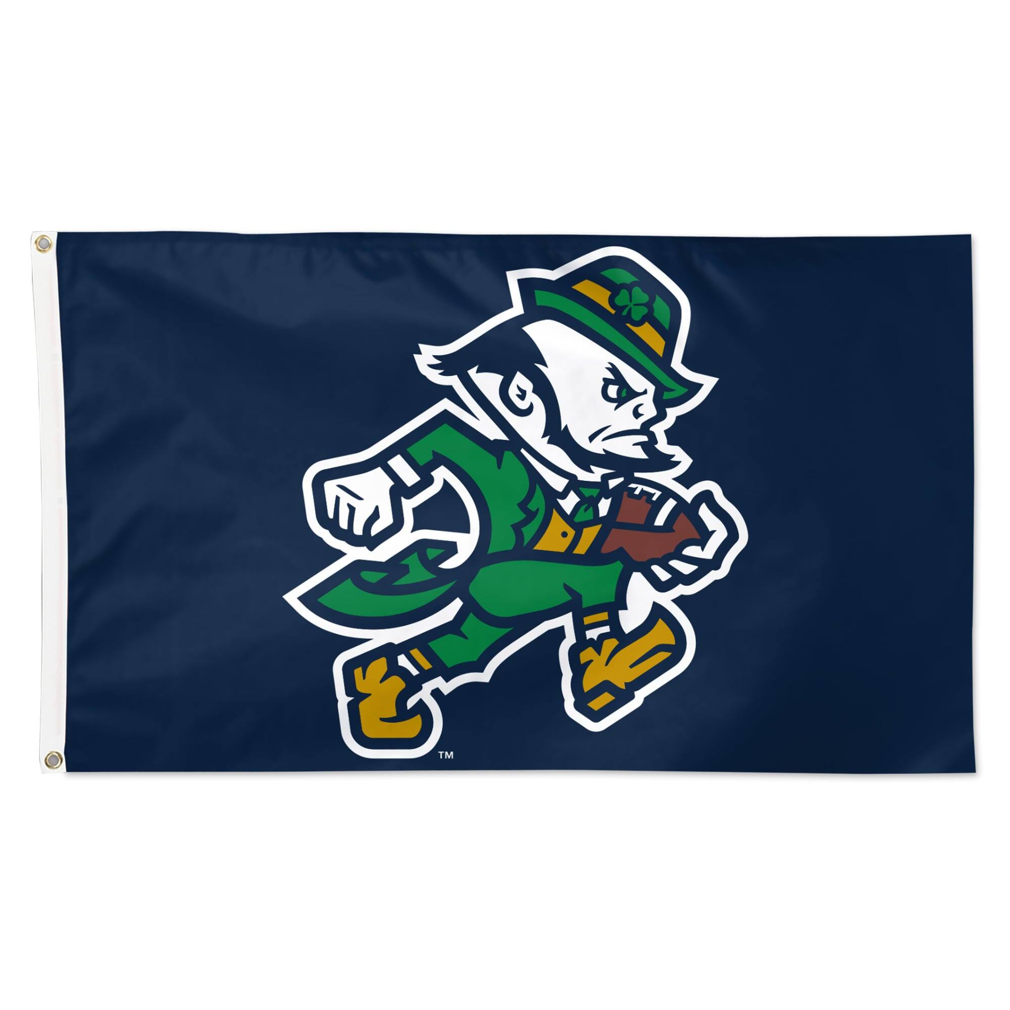 Front. WinCraft - Notre Dame Fighting Irish 3' x 5' Mascot Deluxe Single-Sided Flag - Multicolor.