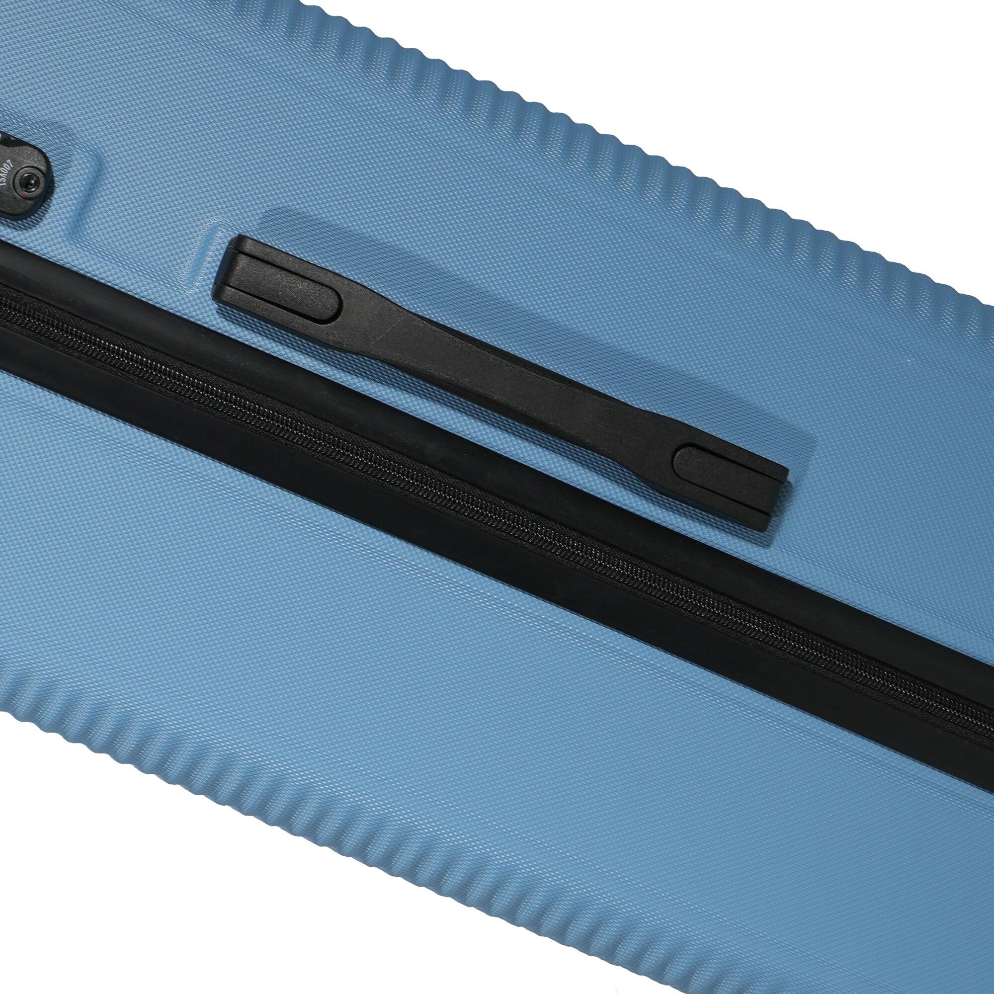 Alt View 8. BreeBe - 3-Piece Luggage Set ABS Lightweight & Durable Suitcase with Spinner Wheels, TSA Lock, (20/24/28), Light Blue - Light Blue.