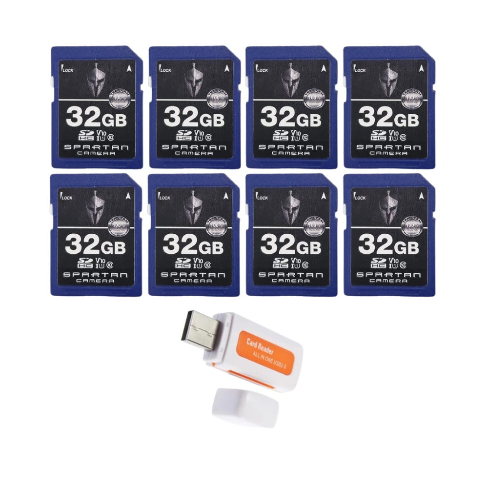 Spartan Camera - Spartan 32GB Class 10 SD Card (8-Pack) with Micro SD Reader and Writer Bundle