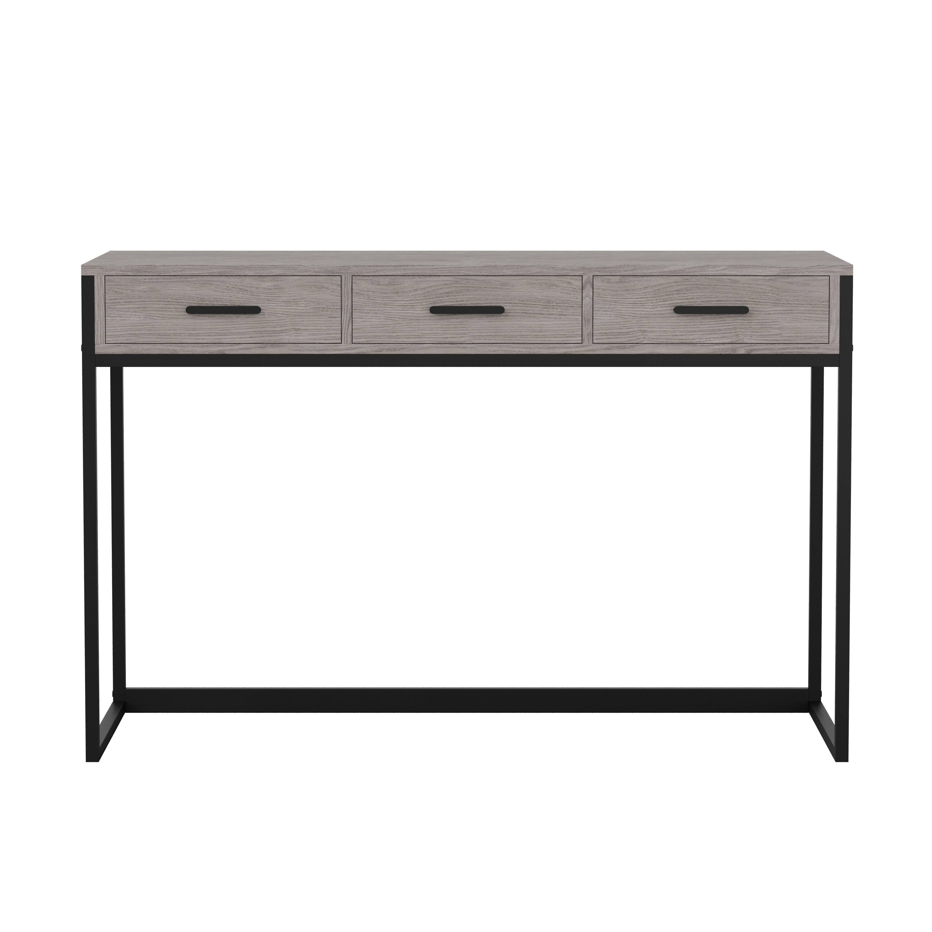 Alt View 20. Martha Stewart - Ollie Gray 3 Drawer Home Office Desk - Gray Top/Oil Rubbed Bronze Frame.