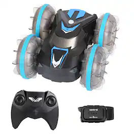 DirectDeals - 2-in-1 Amphibious RC Stunt Car – Waterproof - Blue
