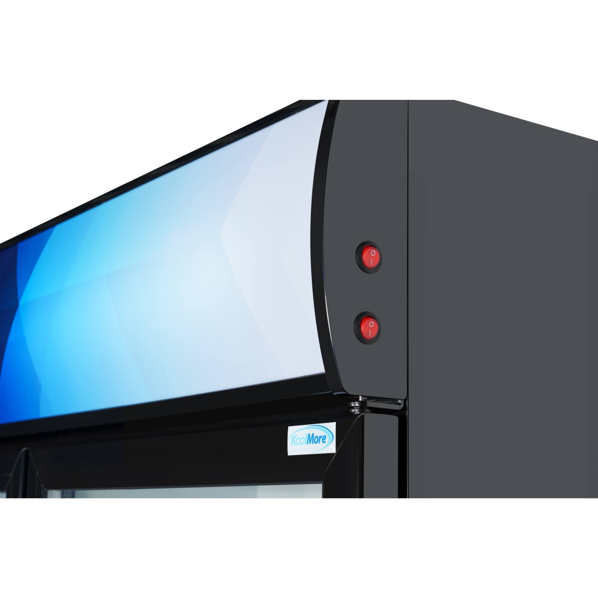 Alt View 6. Koolmore - 45 in. Two Glass Door Merchandiser Refrigerator - 35 Cu. Ft. (MDR-2GD-35C) - Black.