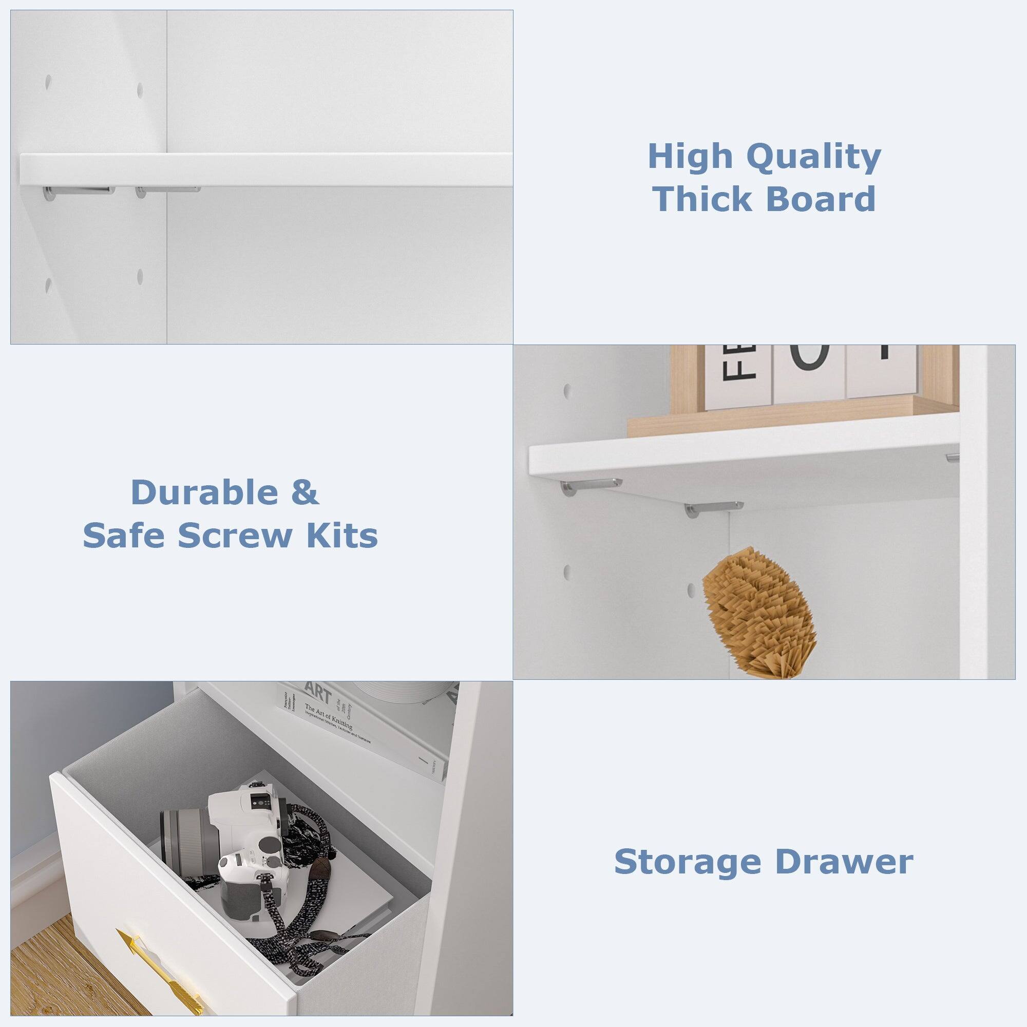 High Quality Thick Board

Durable & Safe Screw Kits

Storage Drawer