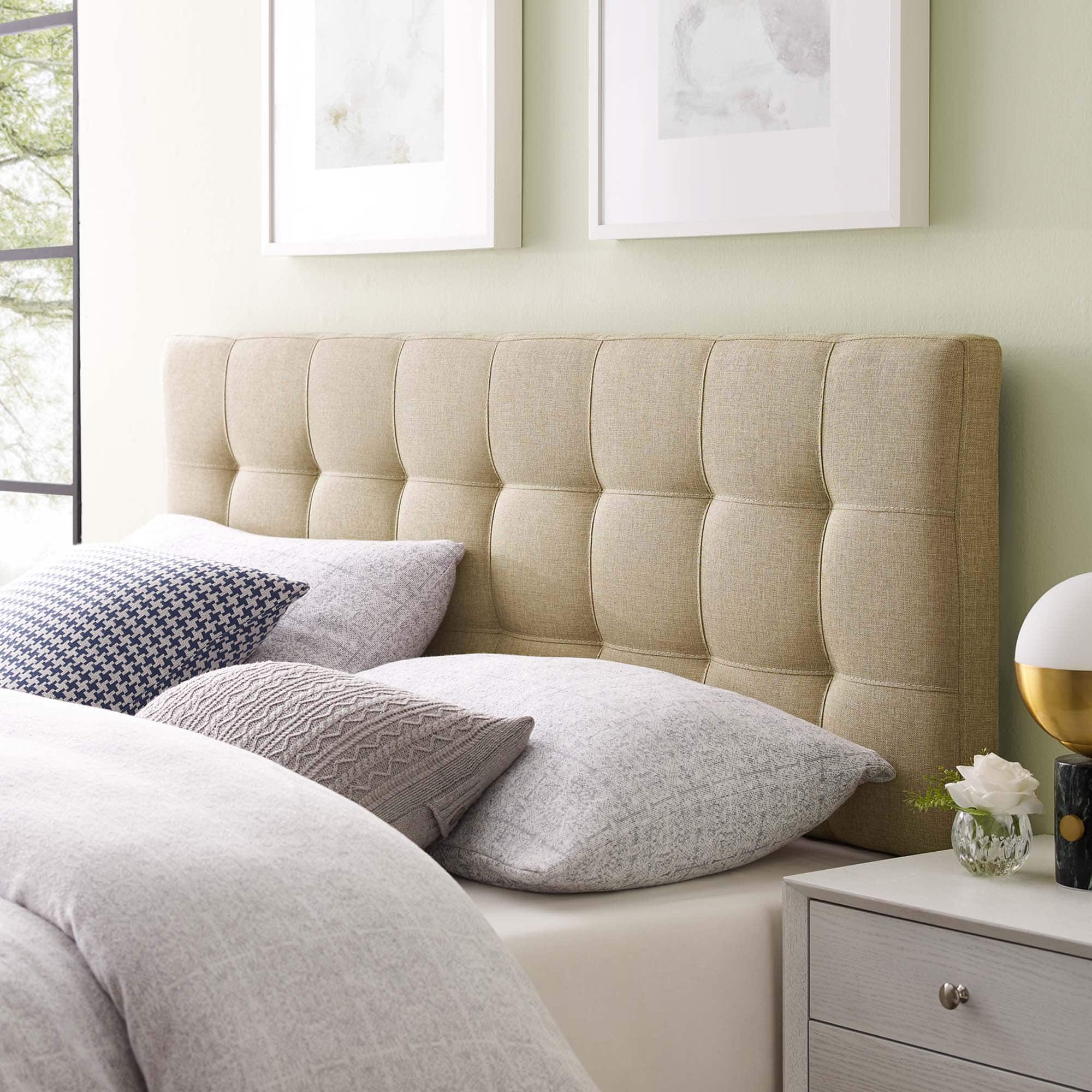 Alt View 2. Modway - Lily Upholstered Fabric King Headboard by Modway - Brown.
