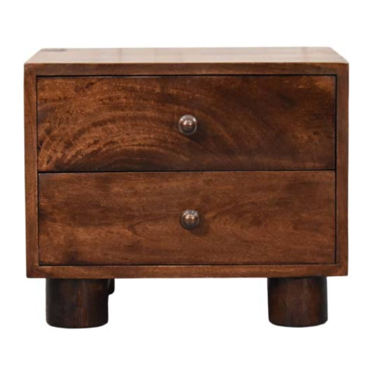 Front. Artisan Furniture - Artisan Furniture Solid Wood California Walnut Two Drawer Bedside, Brown - Brown.