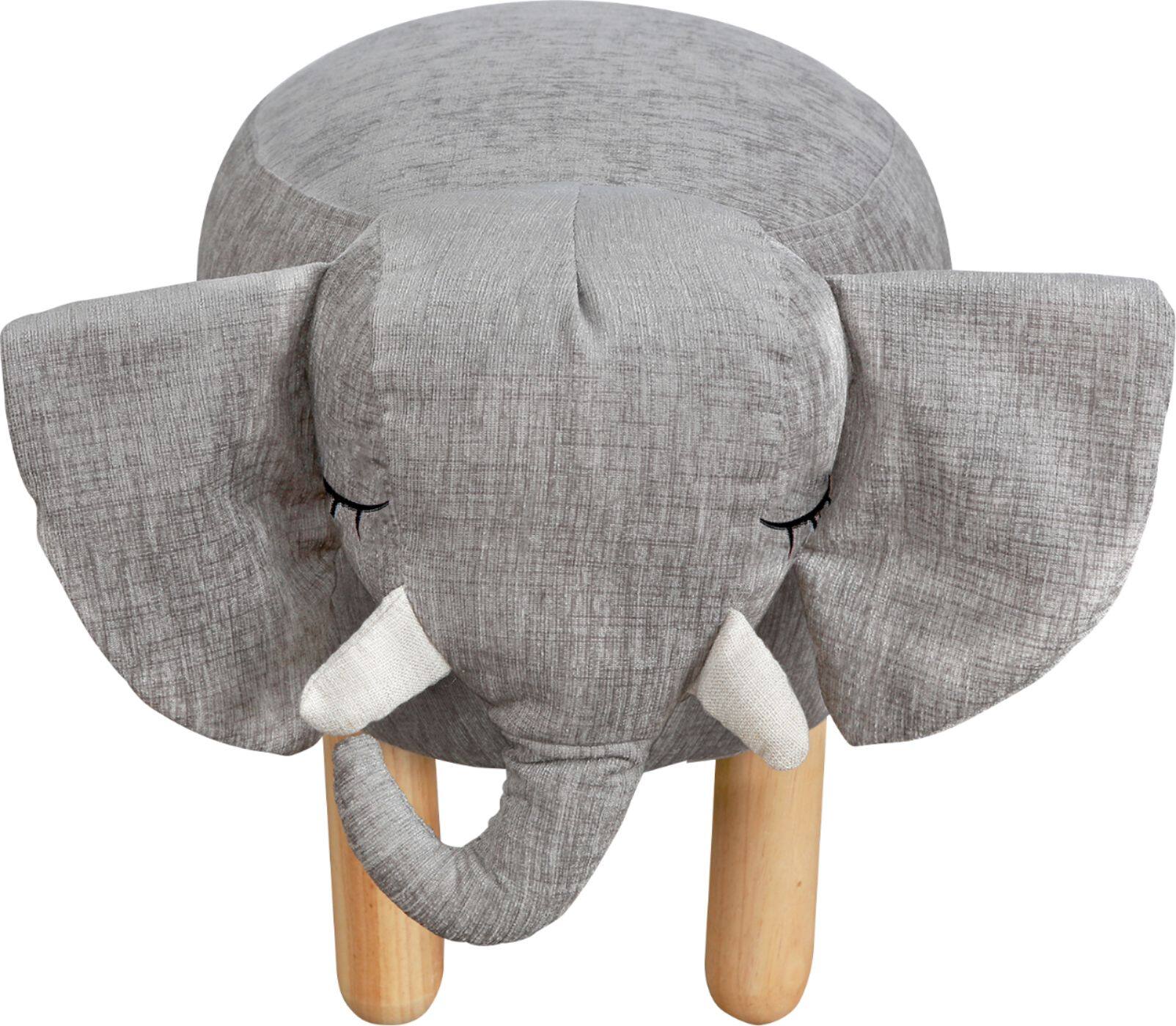 Karla Dubois - Kids Linen Ottoman - Gray - Front_Zoom