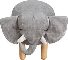Karla Dubois - Kids Linen Ottoman - Gray - Front_Zoom
