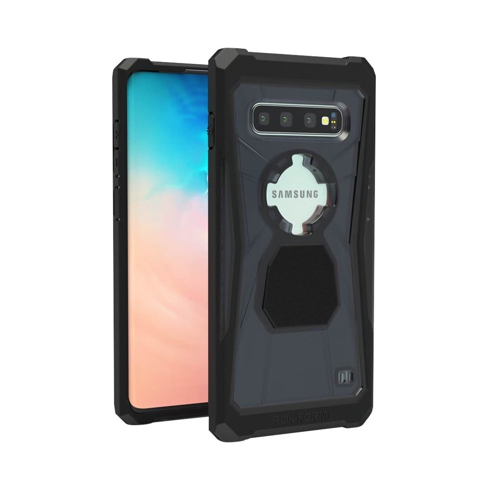 Angle View: Rokform - Rugged S Case for Samsung Galaxy S10+ - Clear With Black Edges