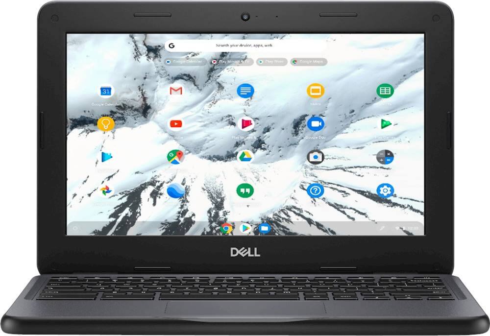 Front. Dell - 11.6" Chromebook - Intel Celeron - 4GB Memory - 32GB eMMC Flash Memory.