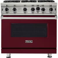 Viking - Professional 5 Series 5.1 Cu. Ft. Freestanding Gas Convection Range - Burgundy - Front_Zoom