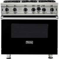 Viking - Professional 5 Series 5.1 Cu. Ft. Freestanding Gas Convection Range - Black - Front_Zoom