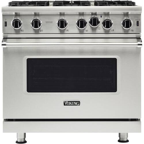 Viking - Professional 5 Series 5.1 Cu. Ft. Freestanding LP Gas Convection Range - Stainless steel