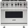 Front. Viking - Professional 5 Series 5.1 Cu. Ft. Freestanding LP Gas Convection Range - Stainless Steel.