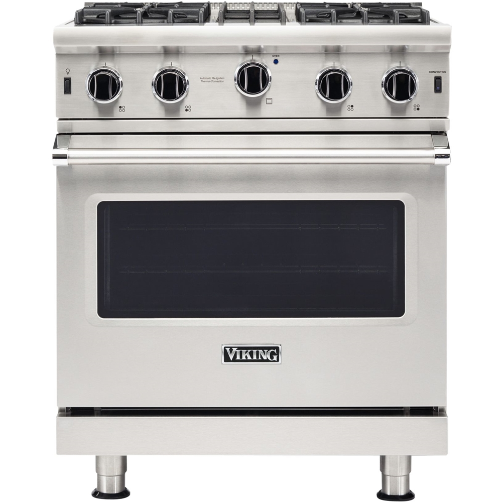Viking RDSCG2305BSS 30 Inch Freestanding Gas Range with 5 Sealed Burners,  4.0 cu. ft. ProFlow Convection Oven, Self-Clean, 2 TruGlide Full Extension  Racks and Island Trim Included: Stainless Steel