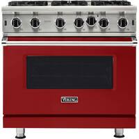 Viking - Professional 5 Series 5.1 Cu. Ft. Freestanding Gas Convection Range - Apple Red - Front_Zoom