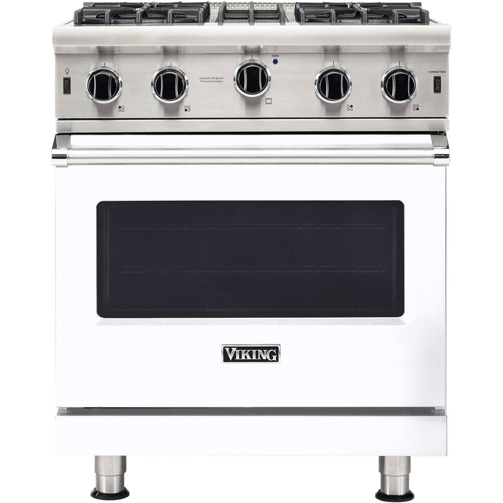 Front. Viking - Professional 5 Series 4.0 Cu. Ft. Freestanding Gas Convection Range - White.