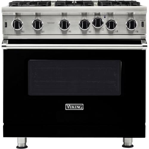 Viking - Professional 5 Series 5.1 Cu. Ft. Freestanding LP Gas Convection Range - Black