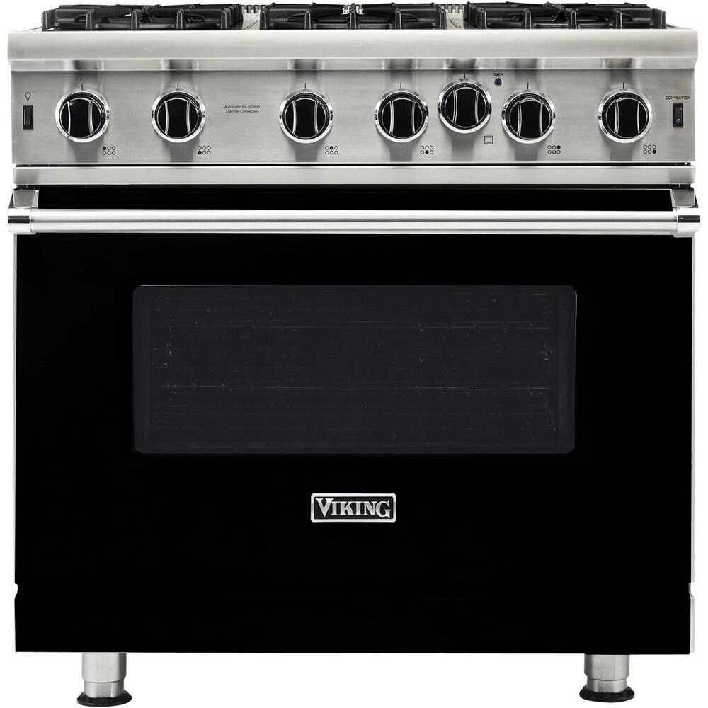 Viking - Professional 5 Series 5.1 Cu. Ft. Freestanding Gas Convection Range - Black - Front_Zoom