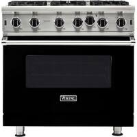 Viking - Professional 5 Series 5.1 Cu. Ft. Freestanding Gas Convection Range - Black - Front_Zoom